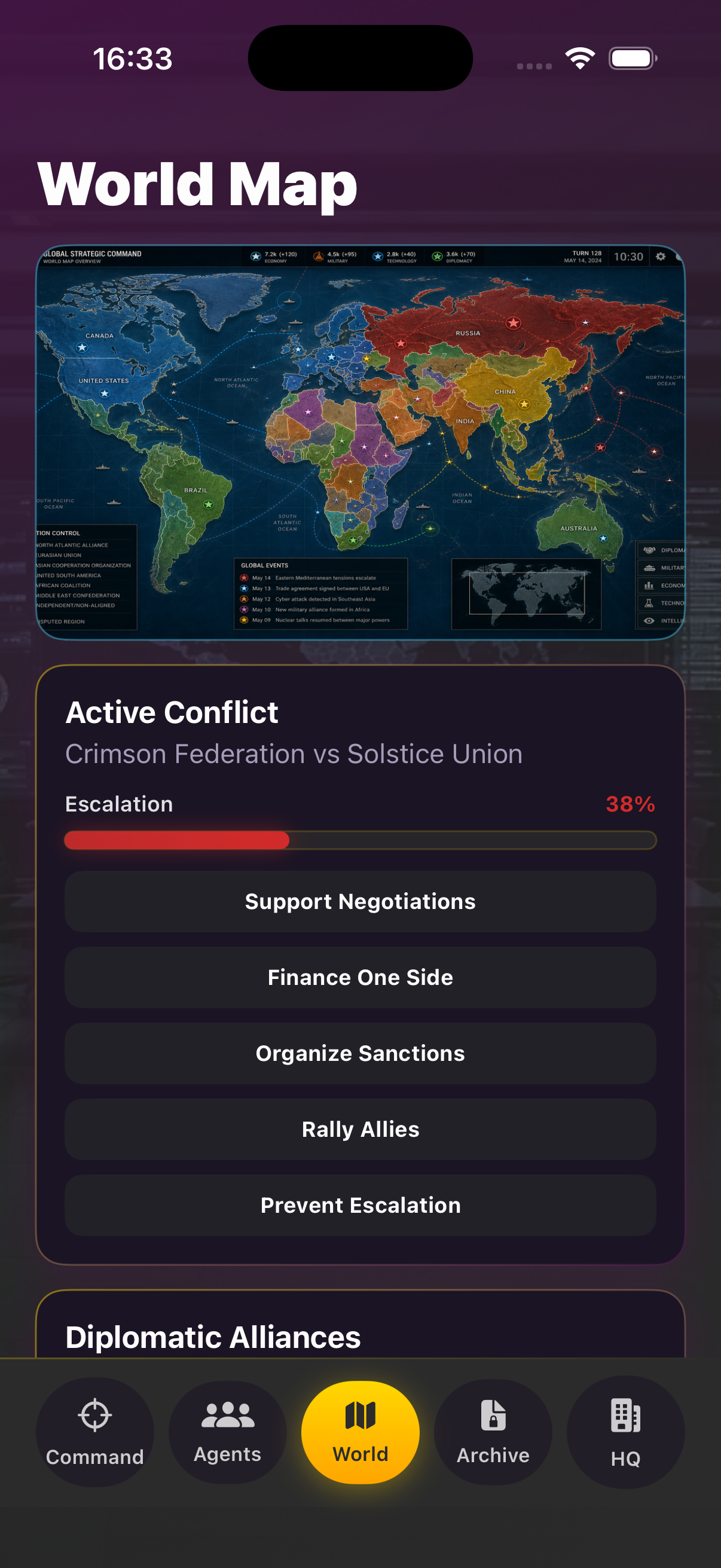 World map nation profiles
